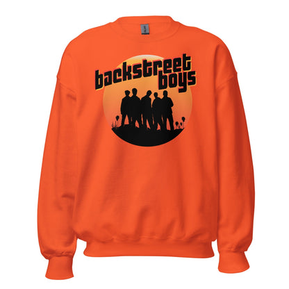 Backstreet Boys Coachella Sunset Officially Licensed Crewneck Sweatshirt Orange