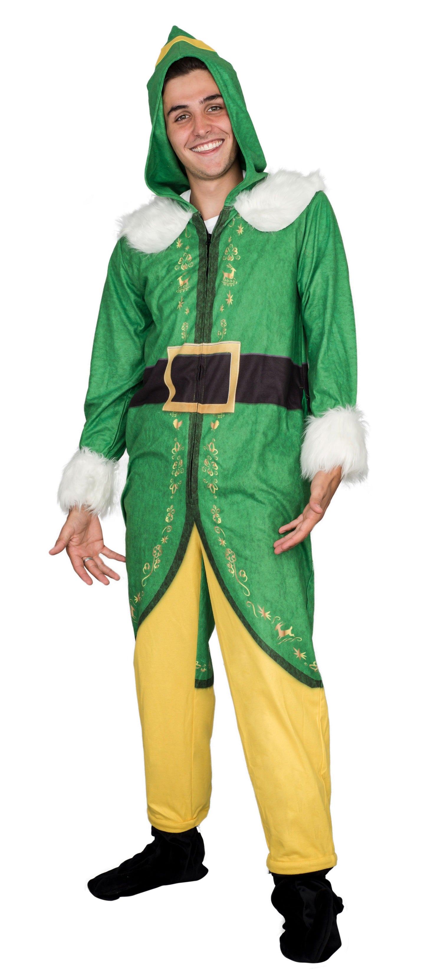 Buddy The Elf Costume Pajama Adult Union Suit