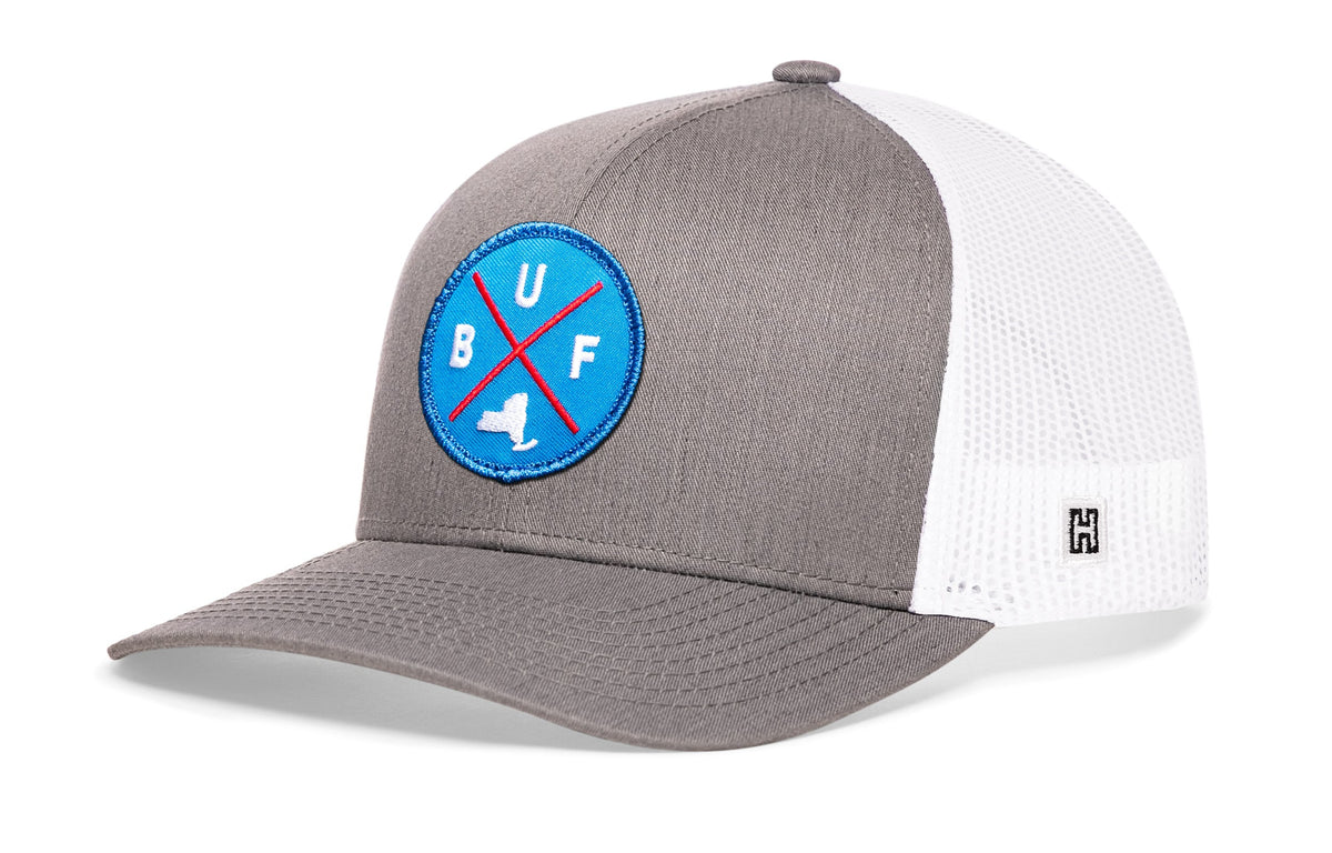 Buffalo Trucker Hat  |  Blue Red BUF X  |  Black Snapback