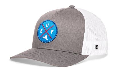 Buffalo Trucker Hat  |  Blue Red BUF X  |  Black Snapback