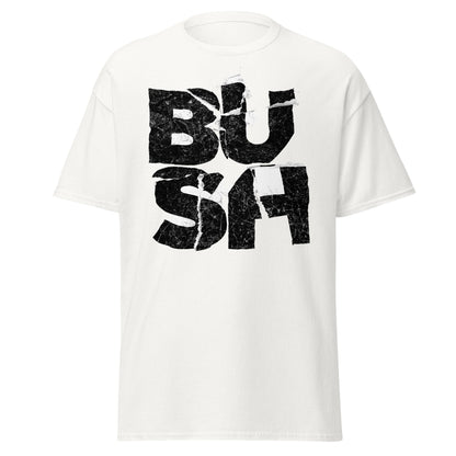 Bush Stacked Logo Jumbo Print Officially Licensed Mens T Shirt White