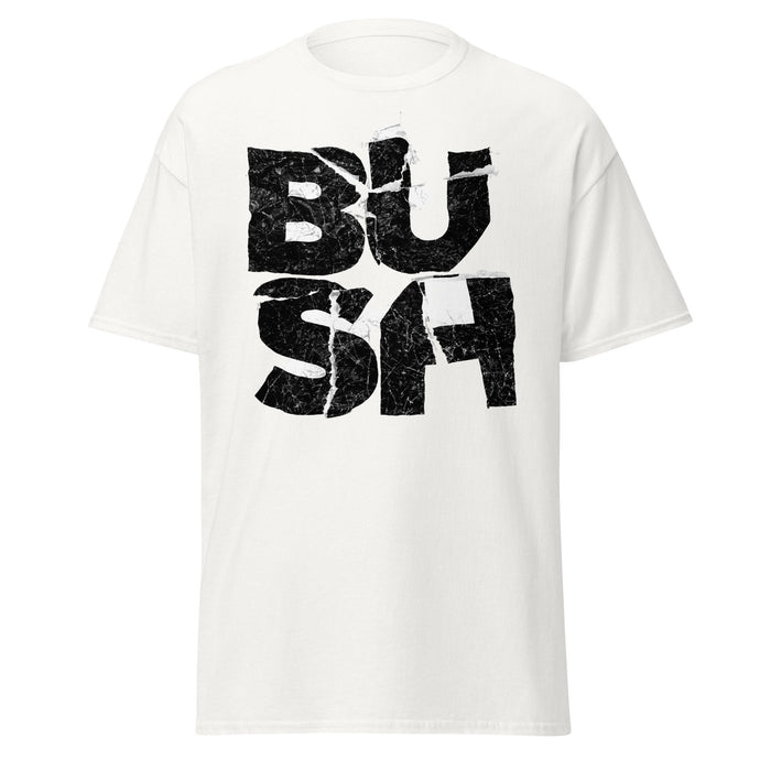 Bush Stacked Logo Jumbo Print Mens T Shirt White