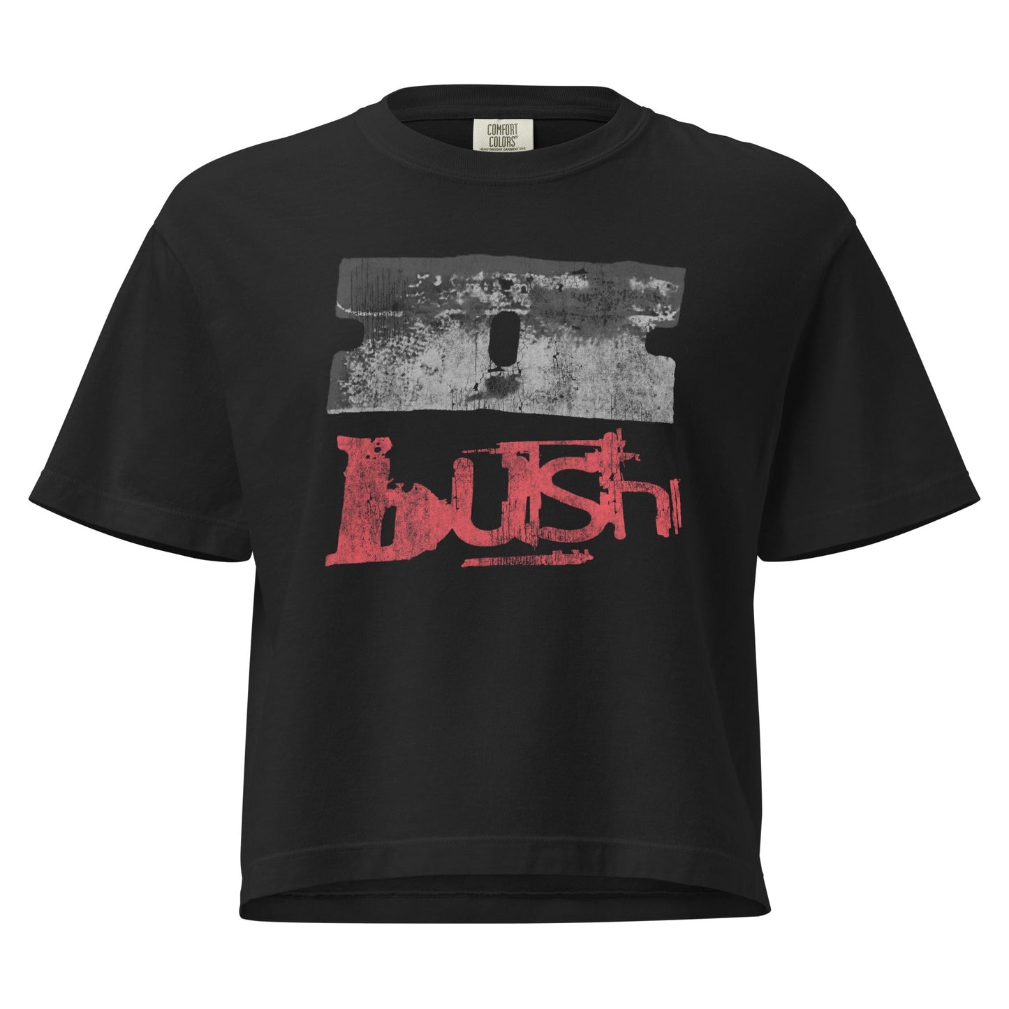 Bush Straight No Chaser Mineral Wash Womens Crop Top Shirt Black