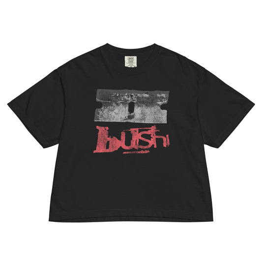 Bush Straight No Chaser Mineral Wash Womens Crop Top Shirt Black
