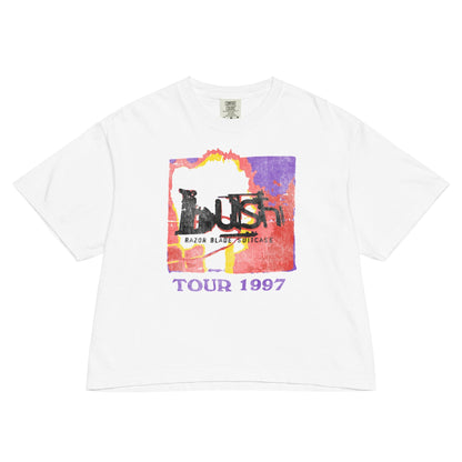 Bush Razorblade Suitcase Mineral Wash Womens Crop Top Shirt White