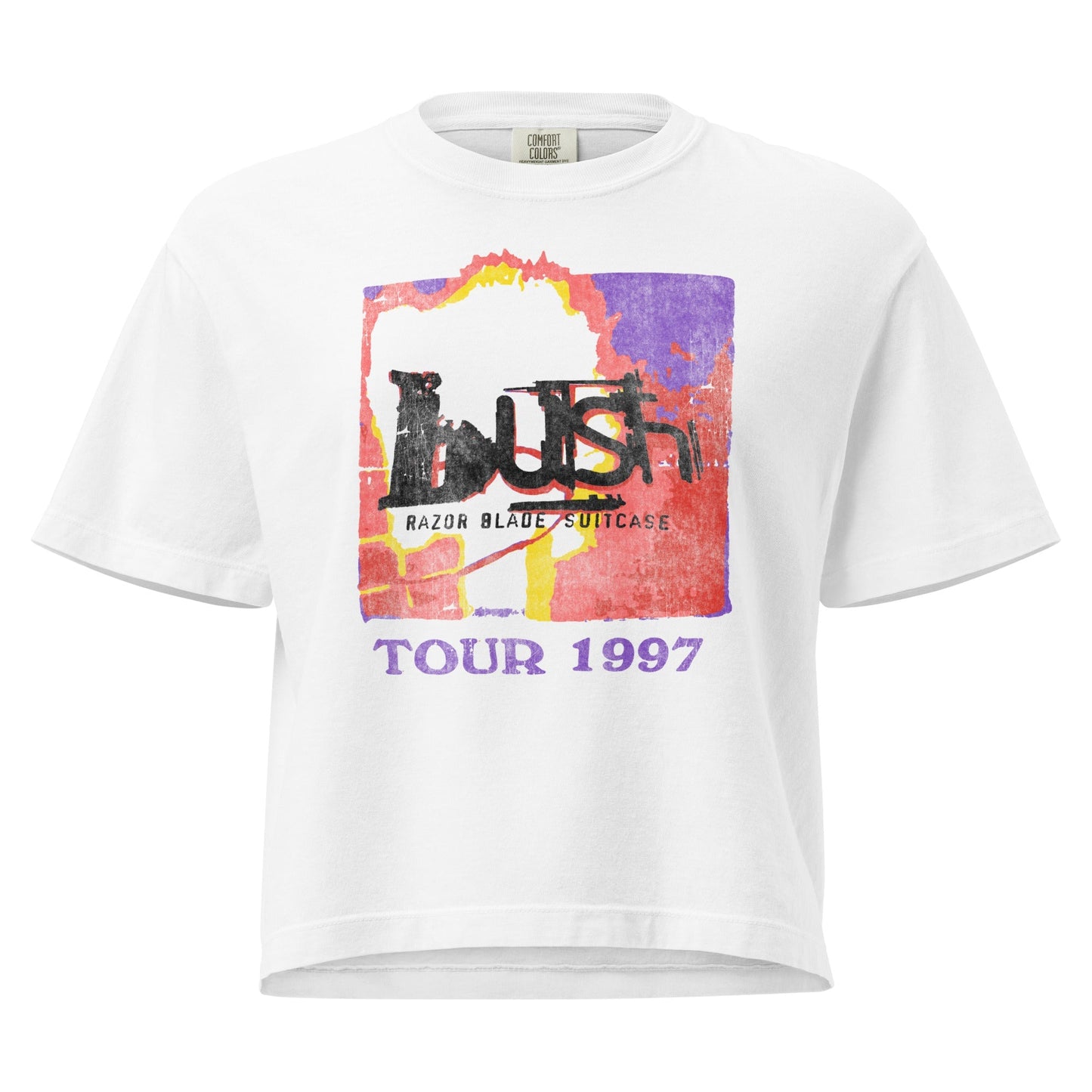 Bush Razorblade Suitcase Mineral Wash Womens Crop Top Shirt White