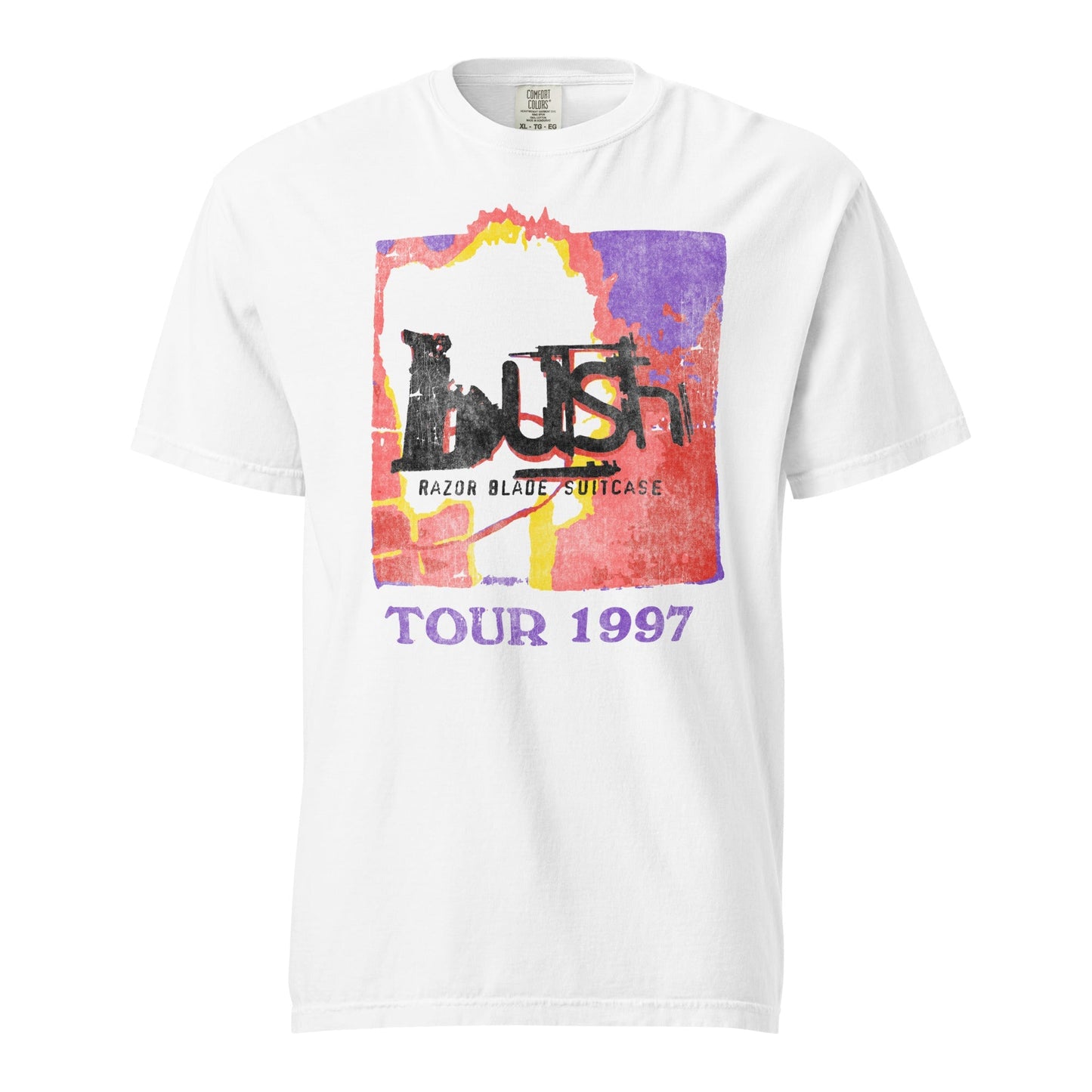 Bush Razorblade Suitcase Mineral Wash Officially Licensed Mens T Shirt White