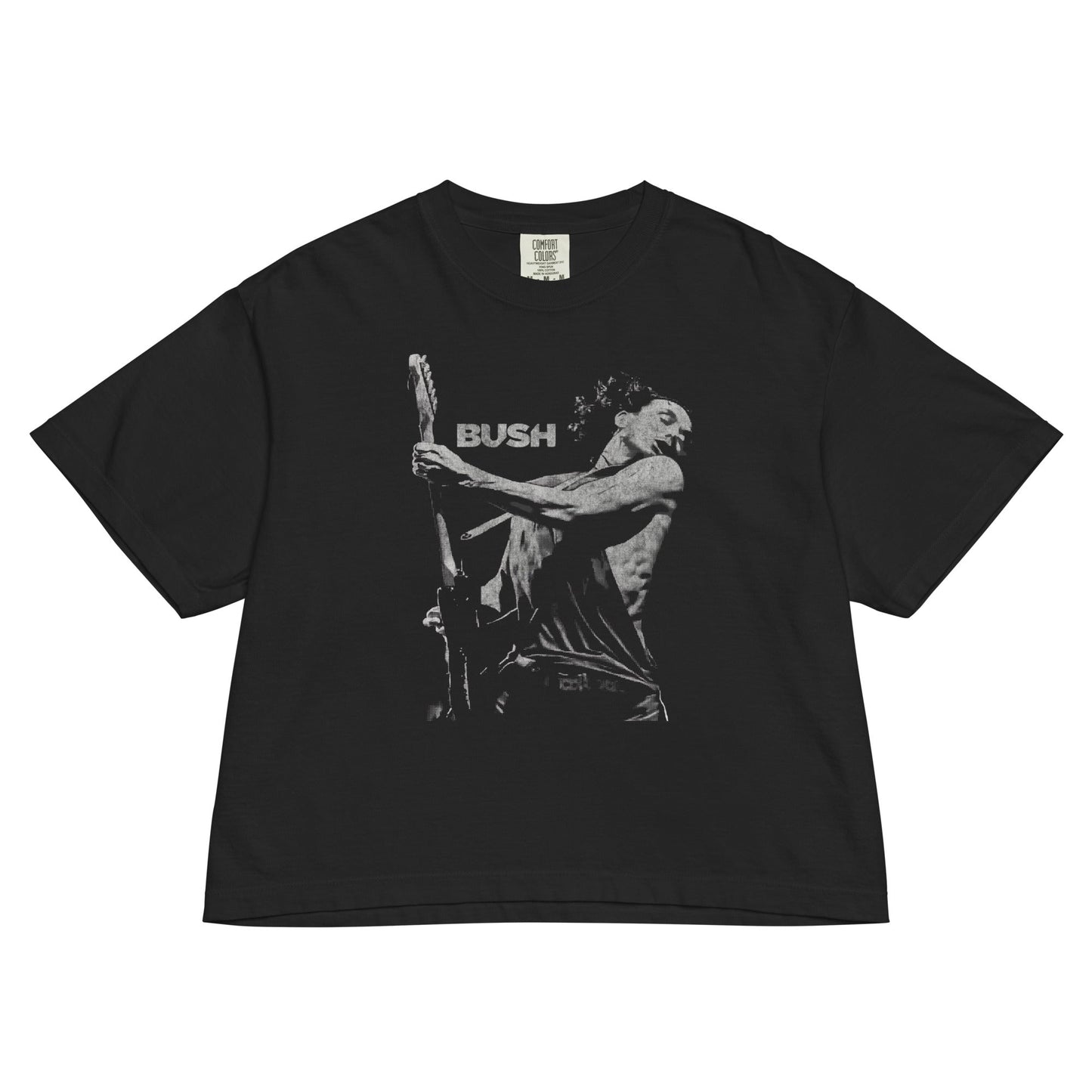 Bush Gavin Live On Stage Mineral Wash Womens Crop Top Shirt Black