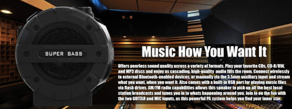 MP3/CD Bass Reflex Boombox & PA System with Bluetooth®