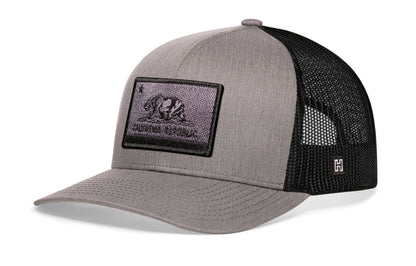 California Flag Trucker Hat  |  Black tactical Snapback