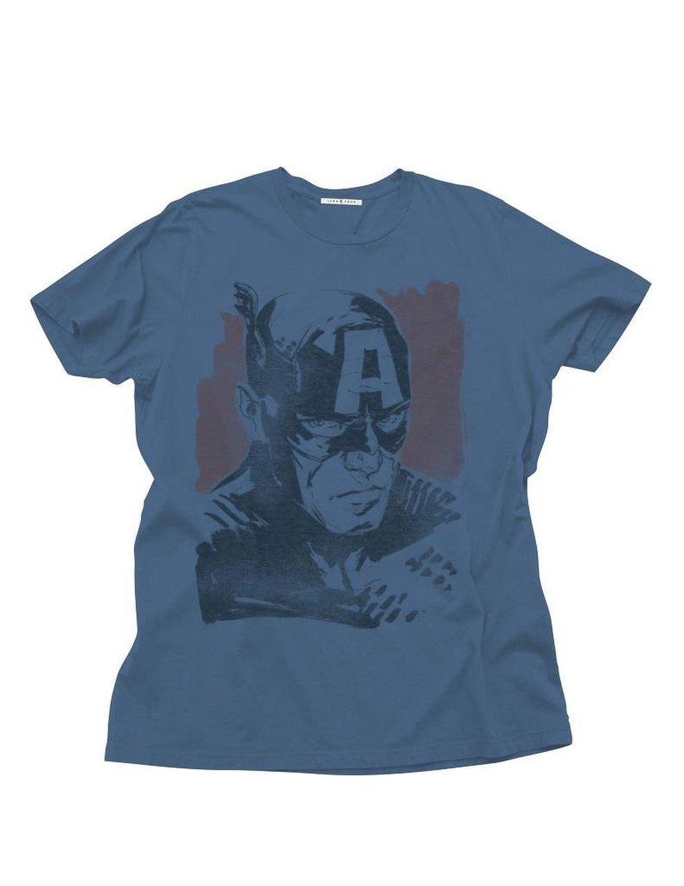 Captain America Distressed Face T-Shirt