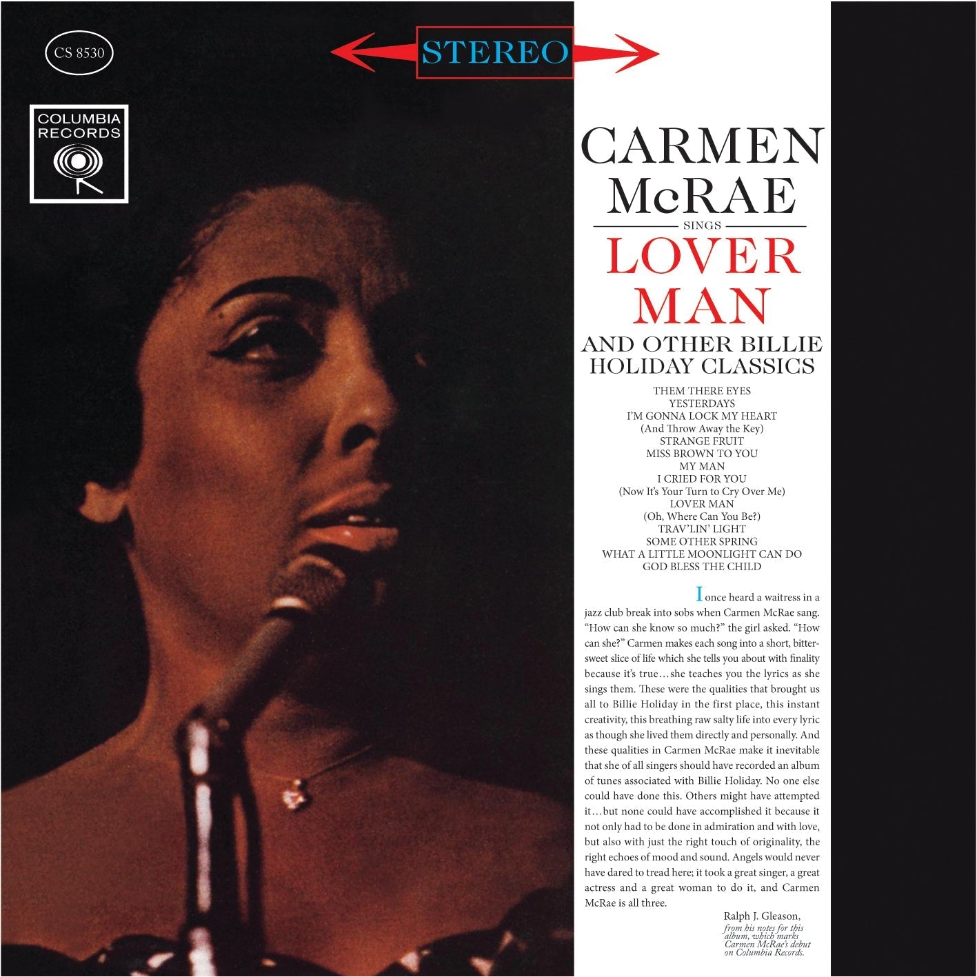 Sings Lover Man & Other Billie Holiday Classics Vinyl Record