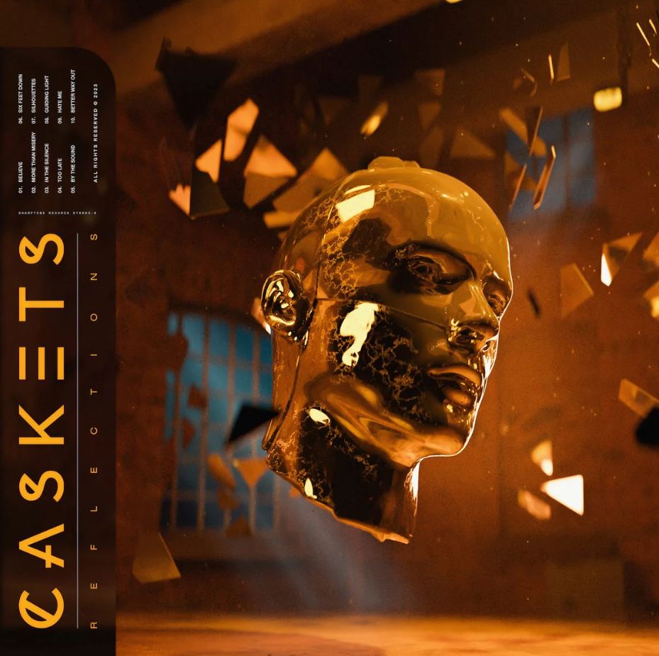 Caskets - Reflections - Orange and Black W/ White Splatter [Vinyl] Vinyl Record