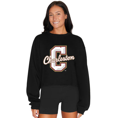 College of Charleston Black Womens Crewneck Officially Licensed