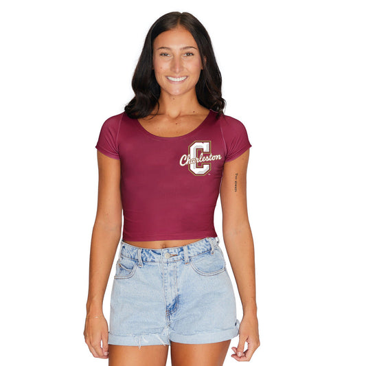 College of Charleston Maroon Babydoll Womens Tee Shirt Officially Licensed