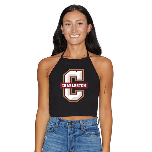 College of Charleston Black Womens Halter Top Officially Licensed