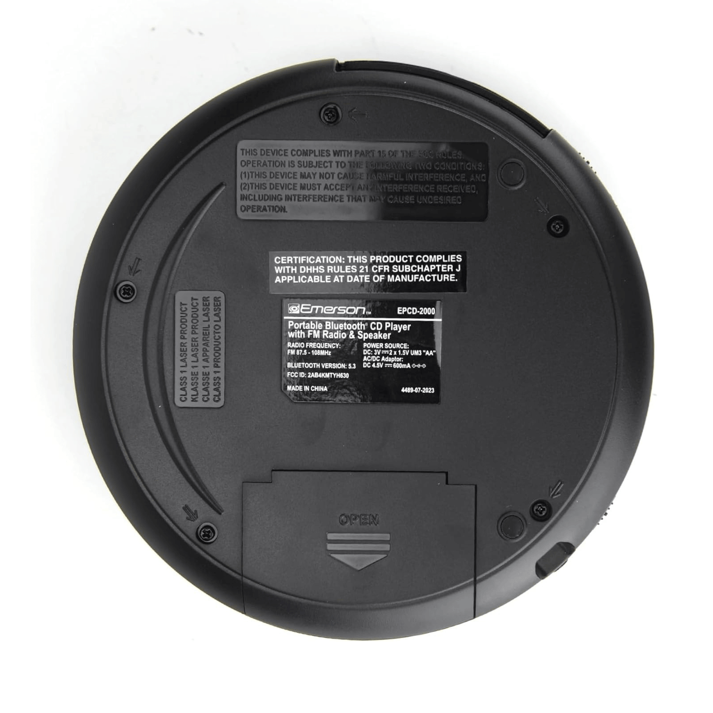 Emerson Portable Bluetooth CD Player w FM Radio, Speaker and Programmable Memory