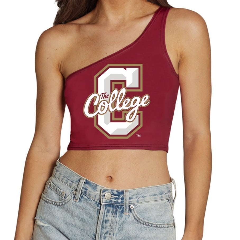 College of Charleston Maroon Womens One Shoulder Tank Top Officially Licensed