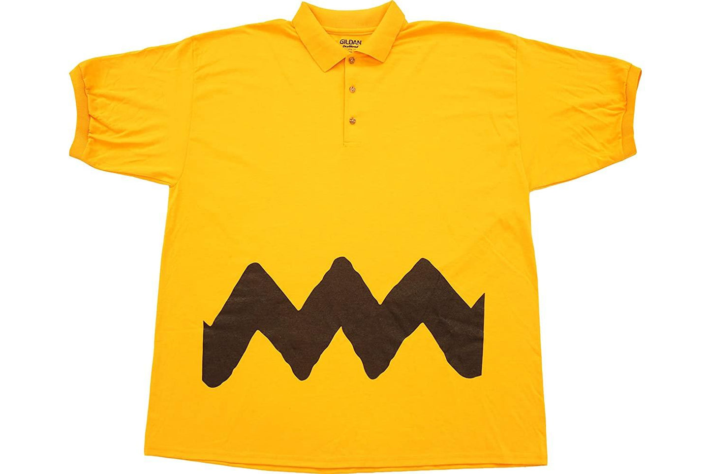 Charlie Brown Polo Button Up Costume T Shirt Yellow