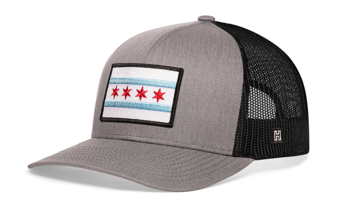 Chicago Flag Trucker Hat  |  Black City Snapback