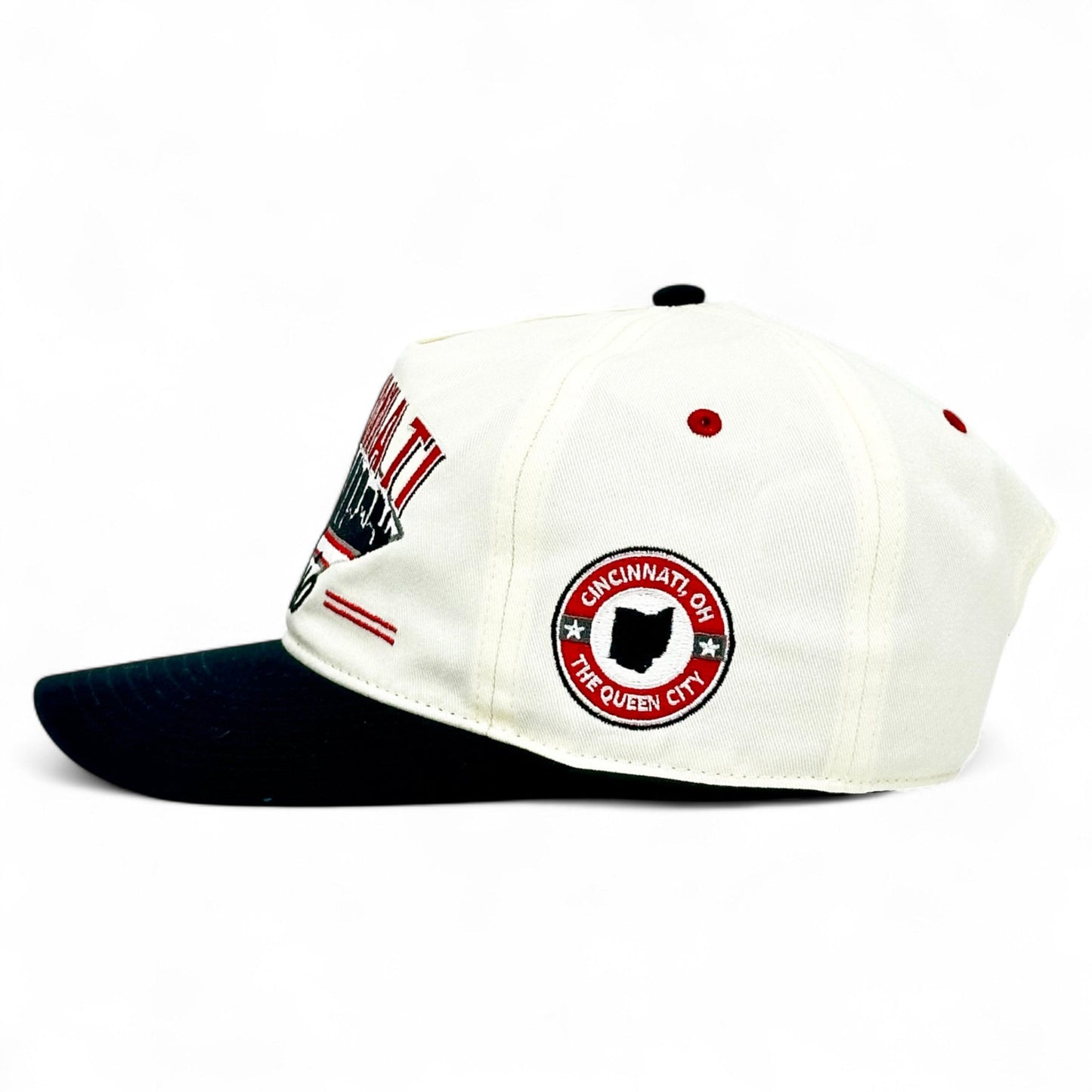 Cincinnati Snapback Hat - The Charlie Hustle (Cream/Black)