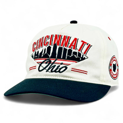 Cincinnati Snapback Hat - The Charlie Hustle (Cream/Black)