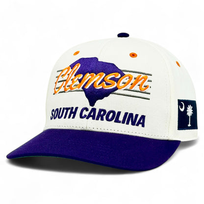 Clemson Snapback Hat - The Dabo (Cream/Purple)