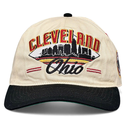 Cleveland Snapback Hat - The Bron (Cream/Black)