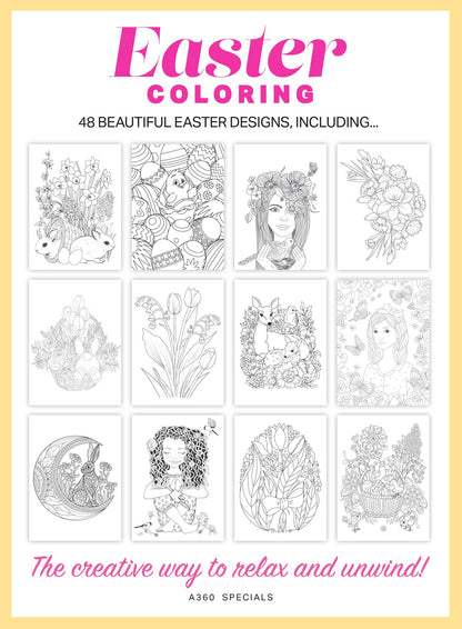 Colouring - Easter Edition 2025: 48 Beautiful Spring Designs, Adult Coloring Book, Gift To Family Or Friend, Relax Your Mind, Unwind, Unplug, De-Stress, Spark Creativity, Reduce Anxiety & More!