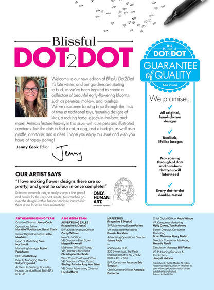 Blissful - Calming Dot To Dot: Large Print, Over 11,000 Dots! Peaceful Images, Cute Pets, Toys, Illustrated Animals & Beautiful Blooms!  Relax, Soothe Your Mind, Connect The Dots, Color & More!
