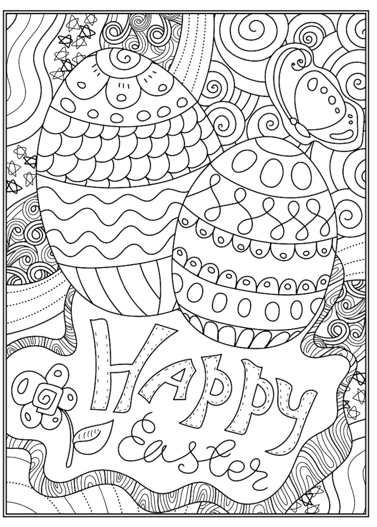 Blissful - Easter Coloring Book: Each Illustration Features A Fun Scene Full Of Intricate Designs
