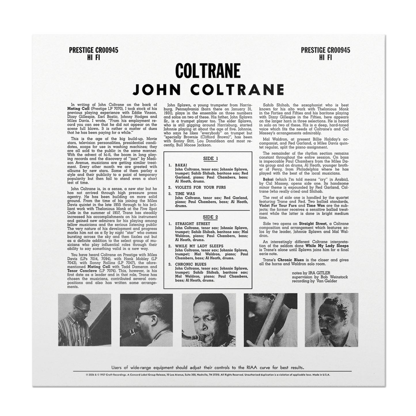 Coltrane (Original Jazz Classics Series) (180g LP) Vinyl Record