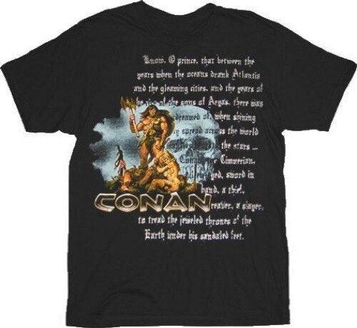 Conan the Barbarian Silver Text Skull T-Shirt