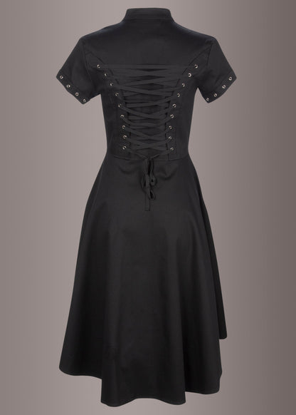 Black Goth Dress with Corset Lacing