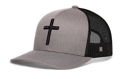 Cross Trucker Hat  |  Black bold cross Snapback