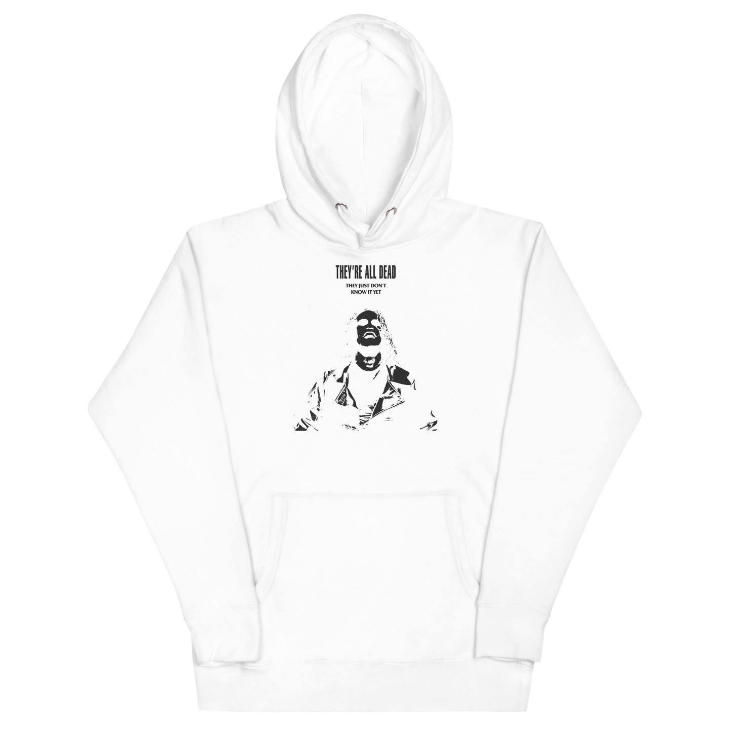 The Crow Black Outline Mens Officially Licensed Hoodie White