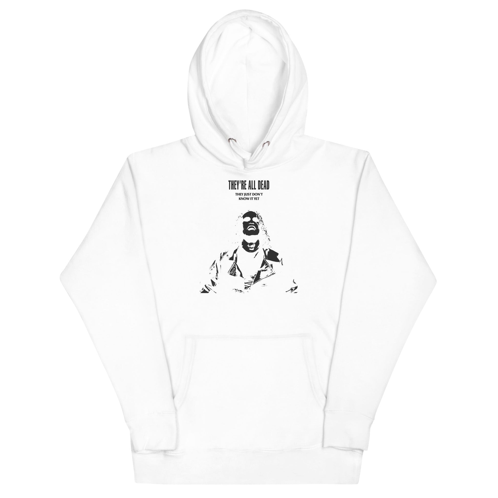 The Crow Black Outline Mens Officially Licensed Hoodie White
