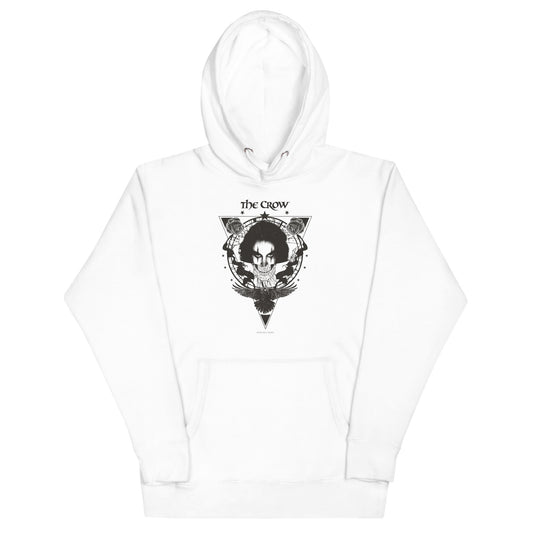 The Crow Badge Emblem Mens Hoodie White