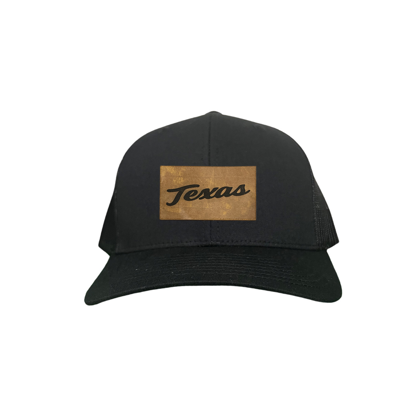 Texas Longhorns Texas Script Leather Rectangle / 238 / Hats / UT9287 / MM Hat