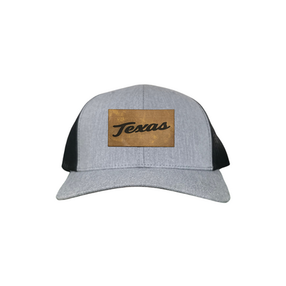 Texas Longhorns Texas Script Leather Rectangle / 238 / Hats / UT9287 / MM Hat