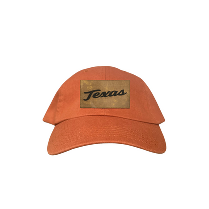 Texas Longhorns Texas Script Leather Rectangle / 238 / Hats / UT9287 / MM Hat