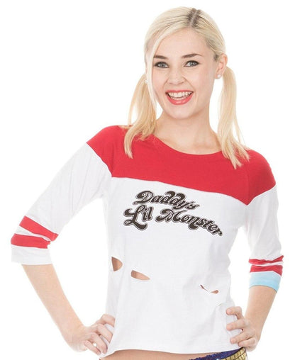 Daddy's Little Monster Womens Raglan T Shirt Costume