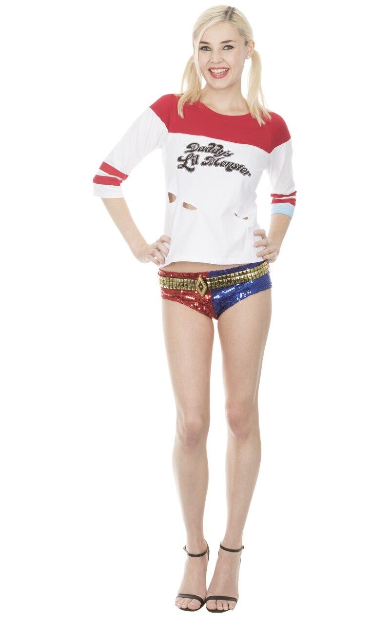 Daddy's Little Monster Womens Raglan T Shirt Costume