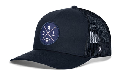 Dallas Trucker Hat  |  Gray-White DAL X Football Snapback