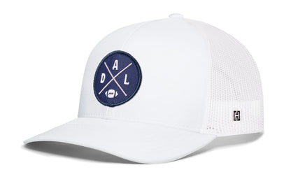 Dallas Trucker Hat  |  Gray-White DAL X Football Snapback