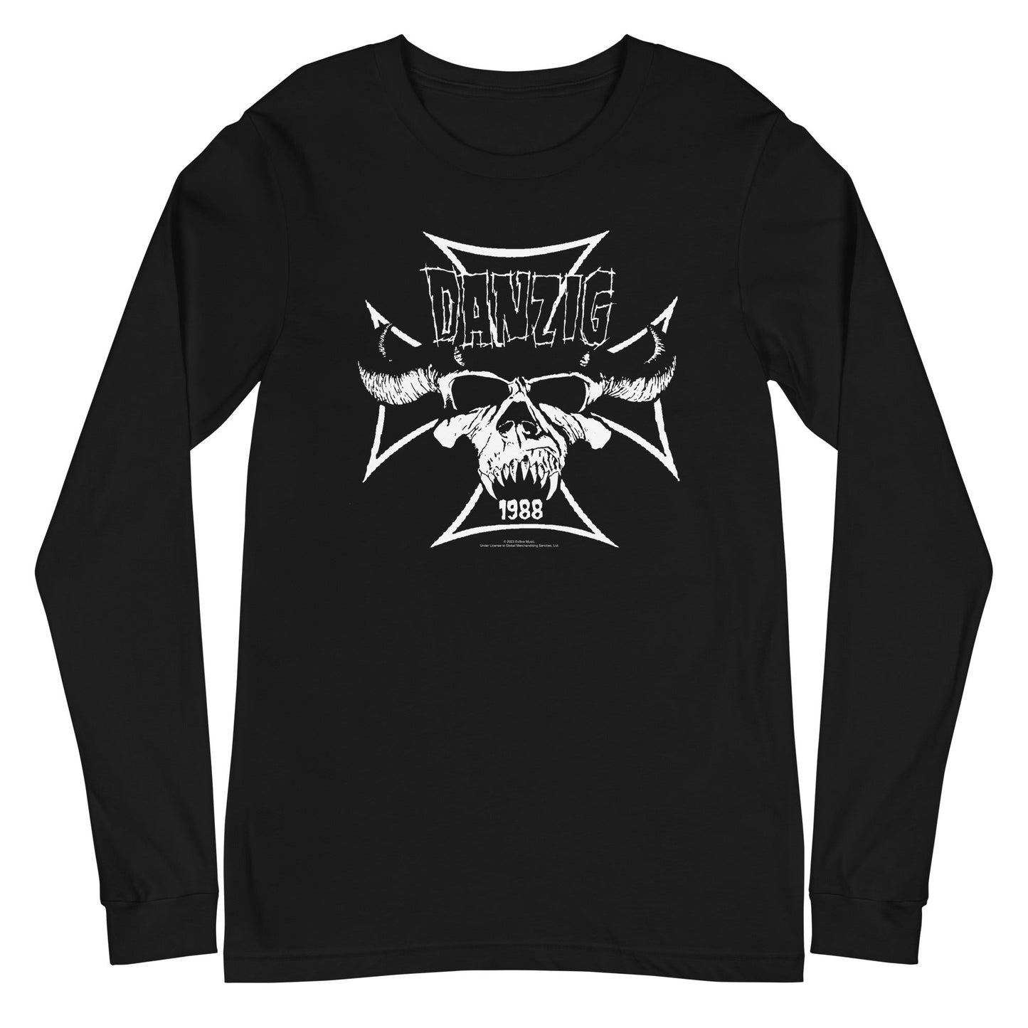 Danzig Steer Skull Mens Long Sleeve T Shirt Black