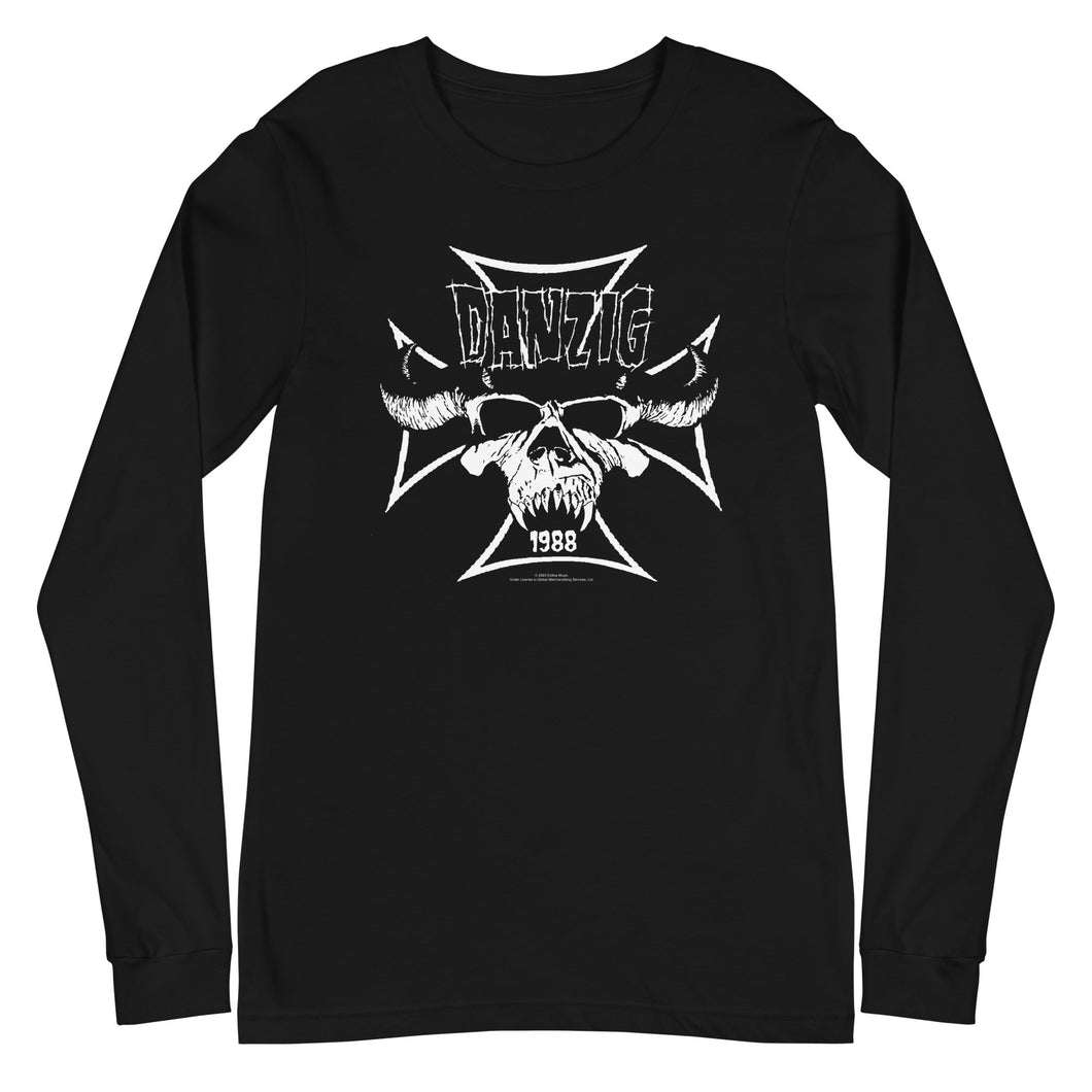 Danzig Steer Skull Mens Long Sleeve T Shirt Black