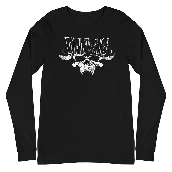 Danzig Logo Skull Mens Long Sleeve T Shirt Black