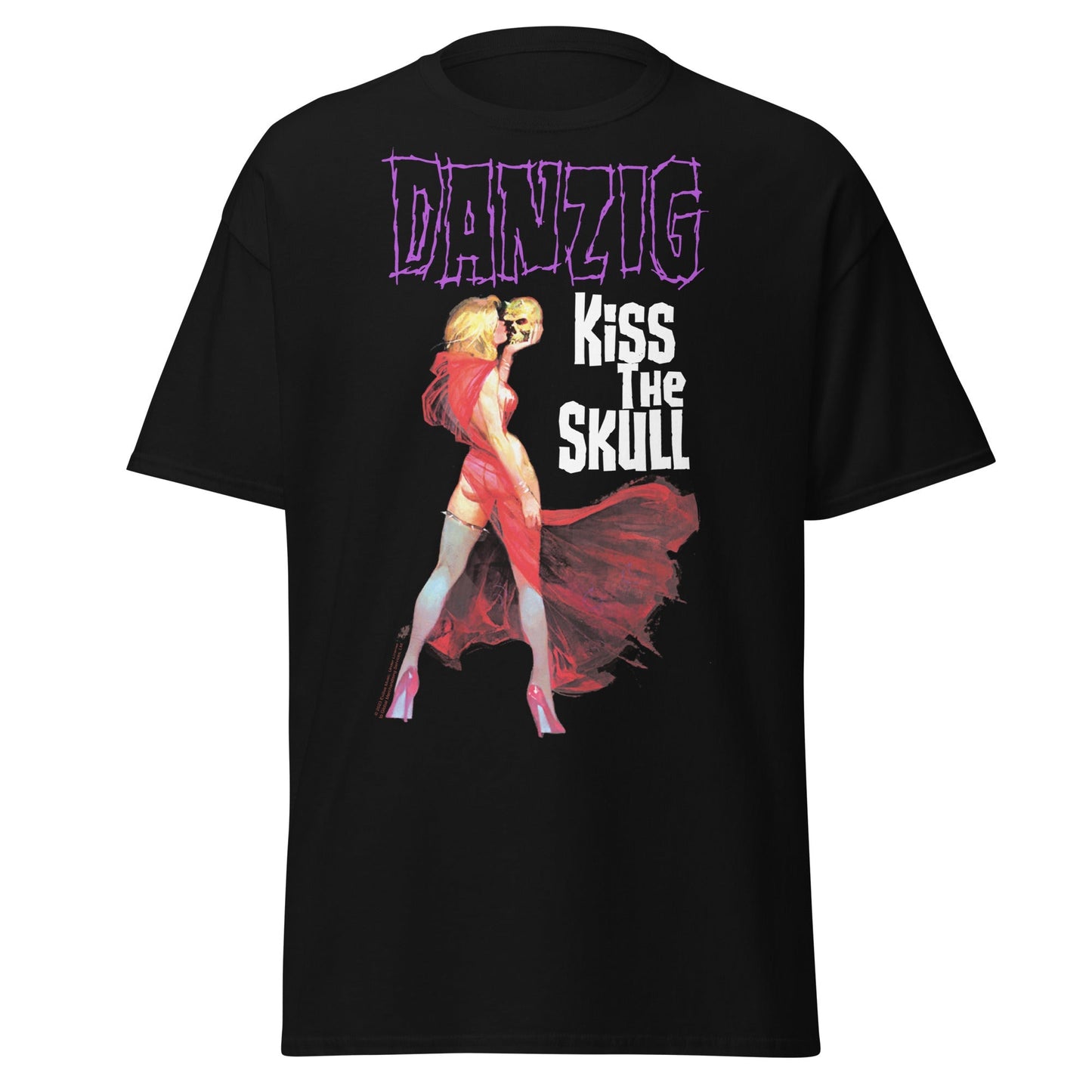 Danzig Kiss the Skull Jumbo Print Officially Licensed Mens T Shirt Black