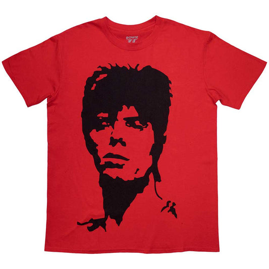David Bowie 1973 Monochrome Mens T Shirt Red Officially Licensed